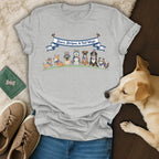 T-shirt with patriotic dogs and "Stars, Stripes & Tail Wags" banner.