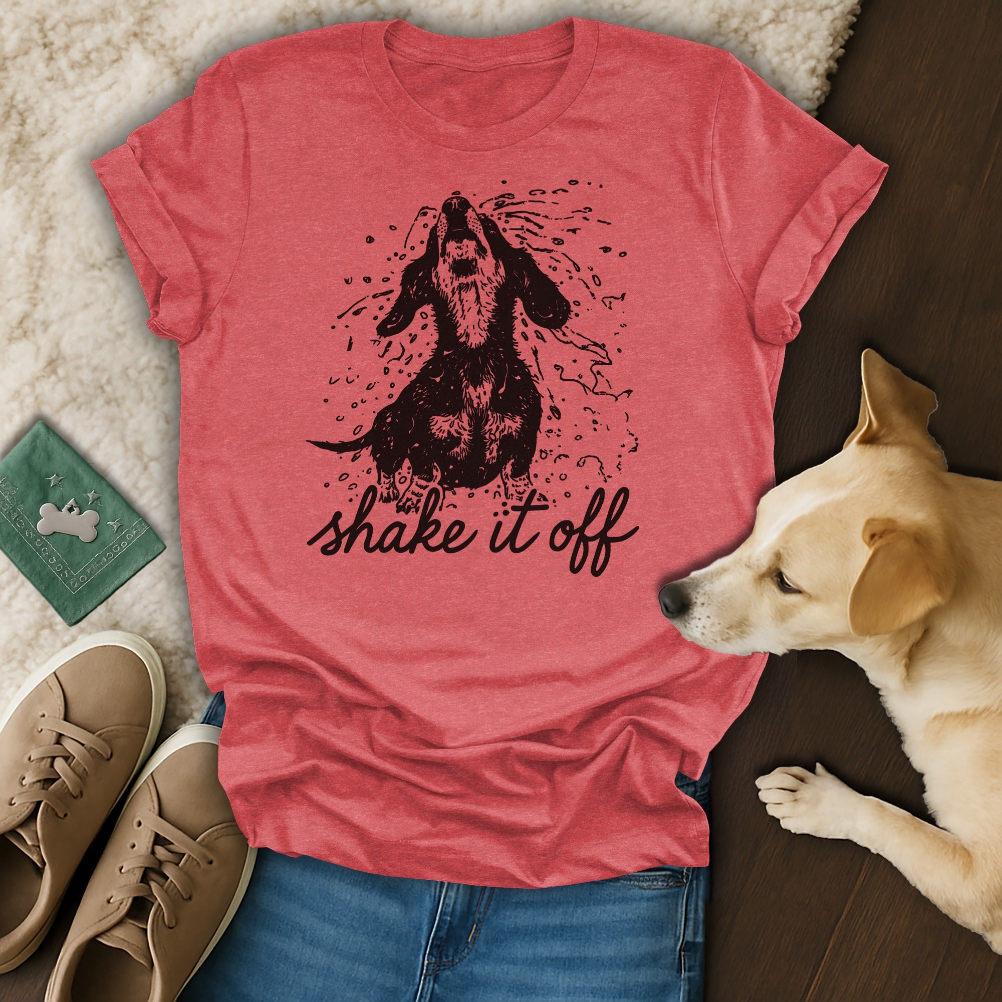 Shake It Off Dog Print T-Shirt for Pet Lovers
