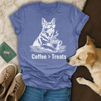 Dog Sunglasses Coffee Treats Blue Tee Coffee > Treats product type
dog, coffee, treats, sunglasses, cool dog, pet owner, animal lover, graphic tee, blue shirt, canine, dog lover gift, cute dog, coffee enthusiast, humor shirt, dog parent, statement shirt, unique design, everyday tee, dog mom, dog dad