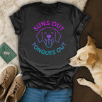 Suns Out Tongues Out Dog Lover Graphic T-shirt