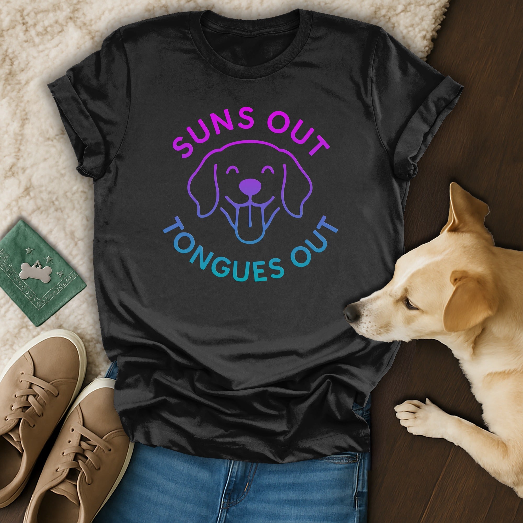 Suns Out Tongues Out Dog Lover Graphic T-shirt