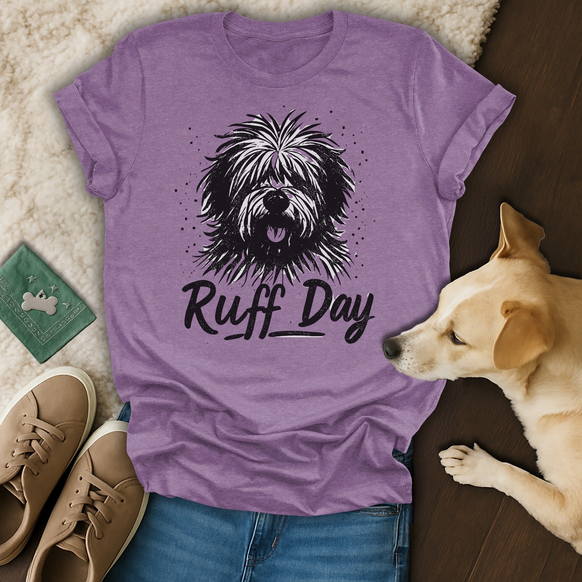 Ruff Day Cute Dog Graphic Purple T-shirt