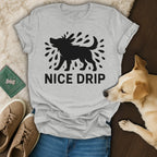 Nice Drip Graphic T-Shirt with Dog Illustration
