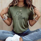 Dog Mom Graphic Tee with Minimalist Dog Outline Design