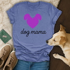 Dog Mama Heart Ears Graphic Blue Apparel product type