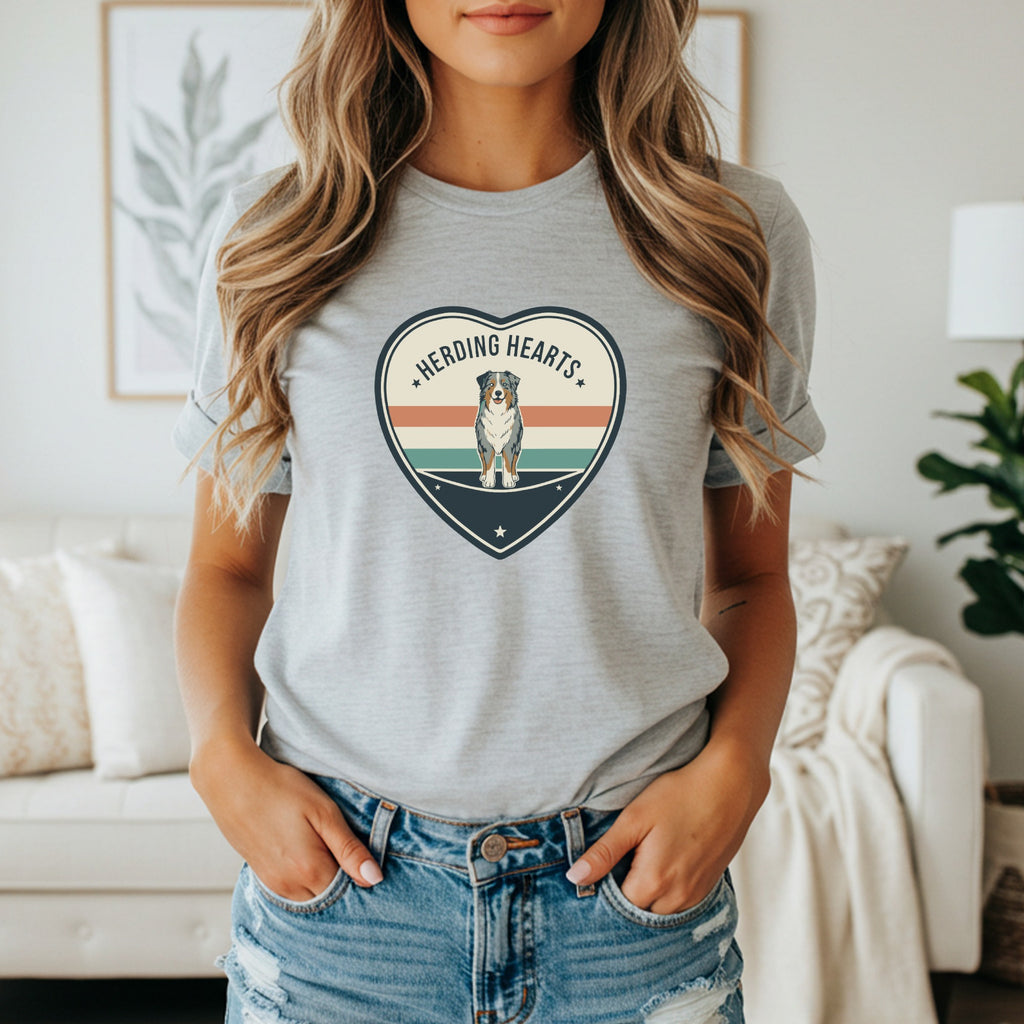 Herding Hearts Dog Lover Women's Casual Tee Shirt