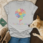 Pawsitively Blooming Rainbow Paw Print Design Shirt