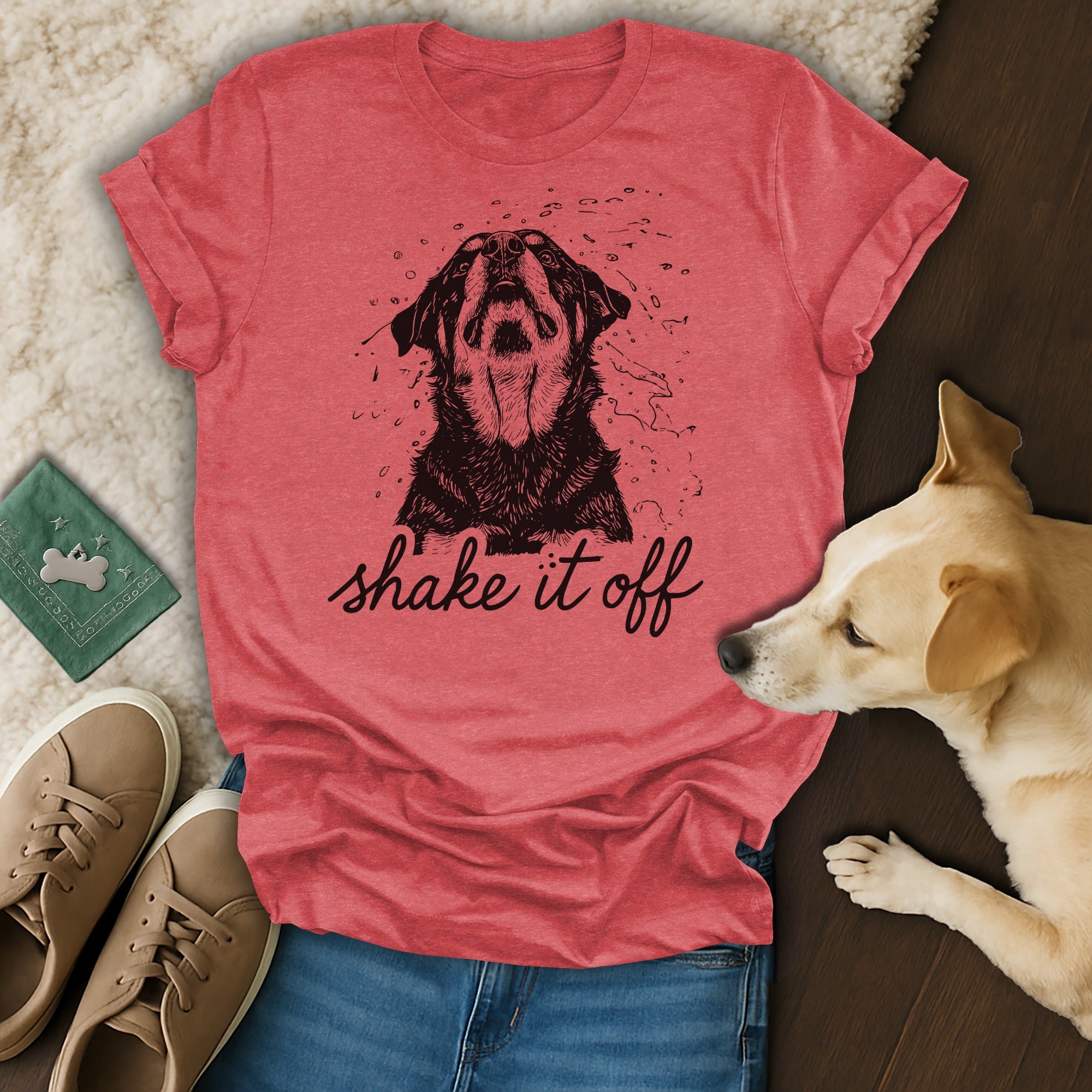 Shake it Off Dog Graphic Printed T-shirt