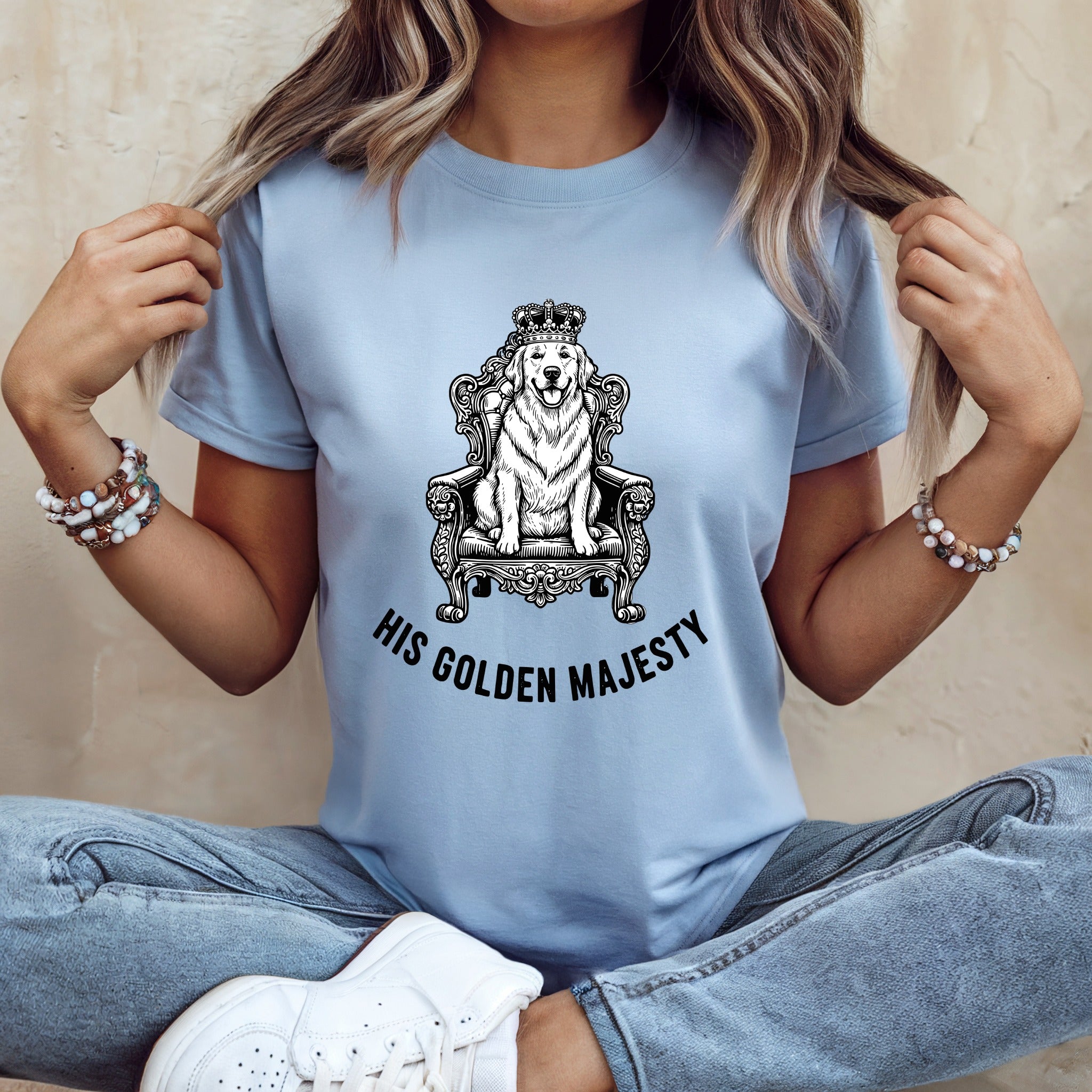 His Golden Majesty Dog Throne Graphic T-shirt
