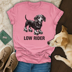 Low Rider Dachshund Roller Skating Tee Shirt