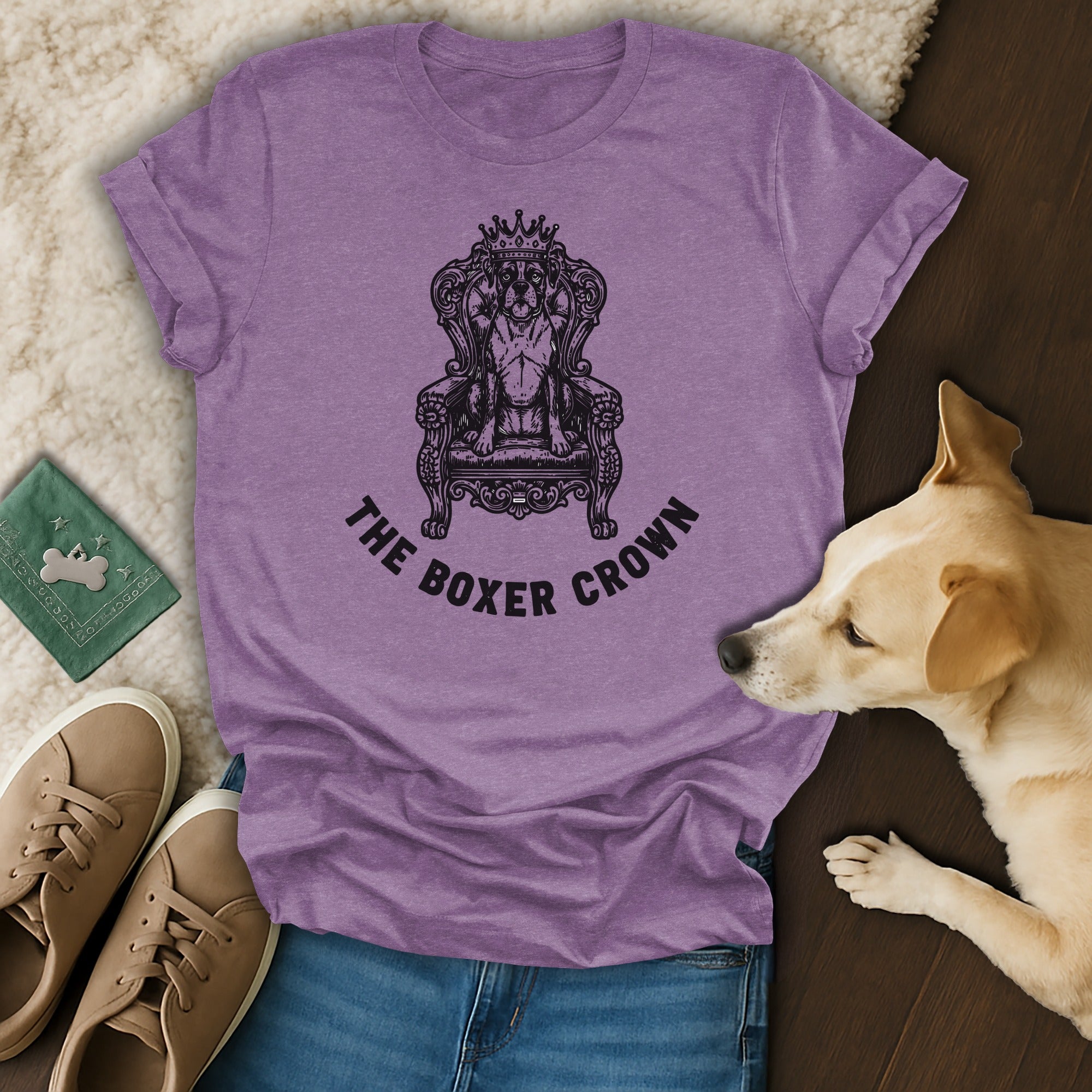 The Boxer Crown Purple Graphic Dog Lover Shirt