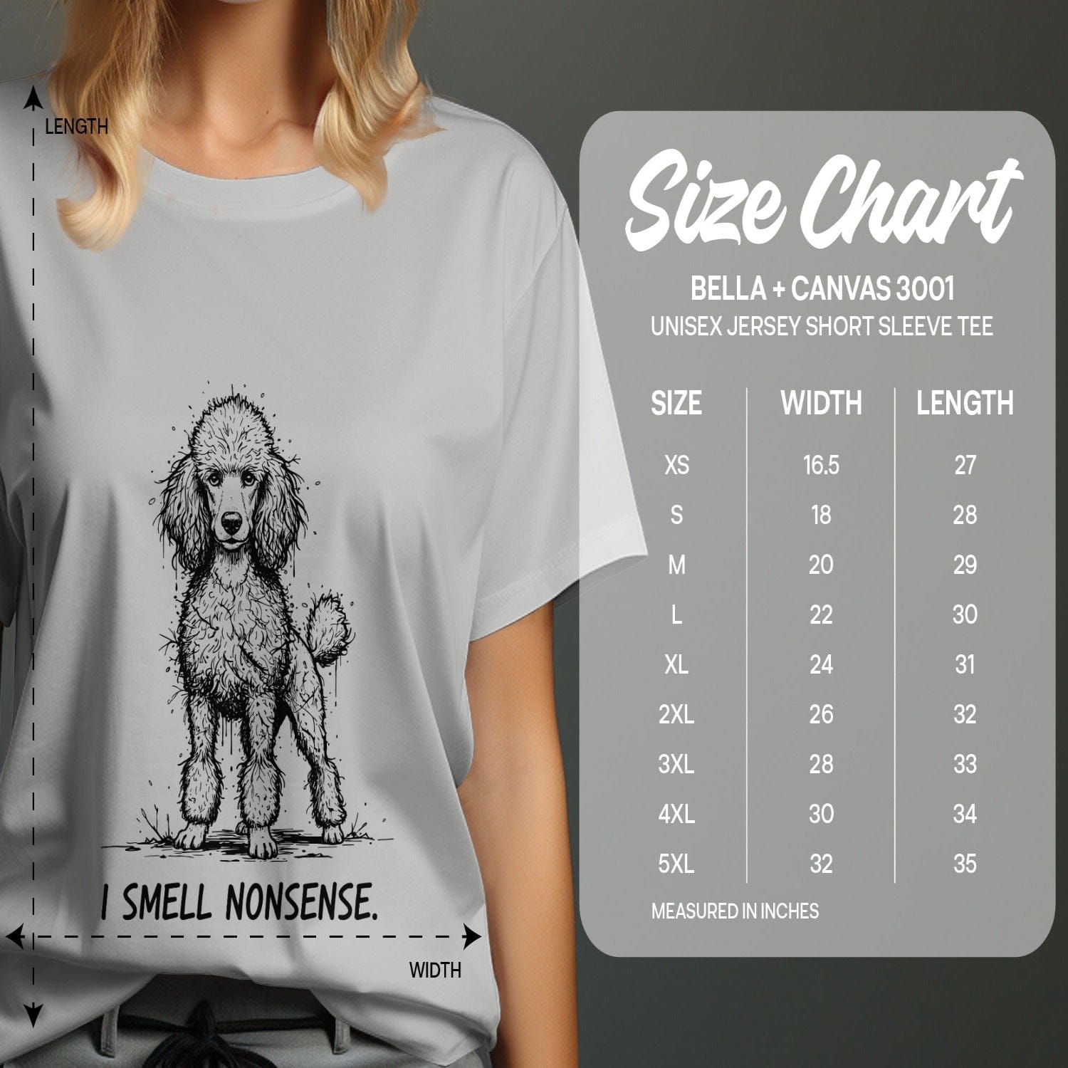 I Smell Nonsense Poodle Graphic Unisex Short Sleeve Tee