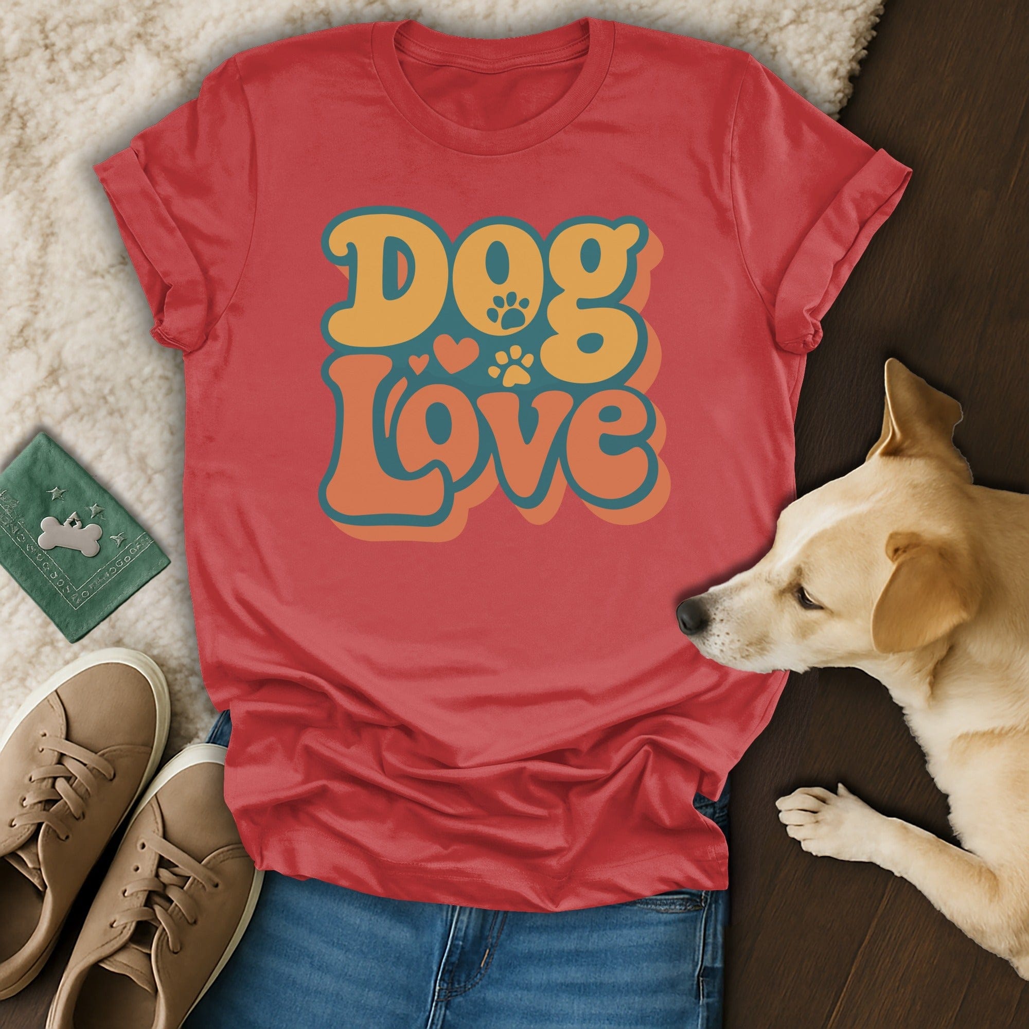 Retro Dog Love T-Shirt 🌻