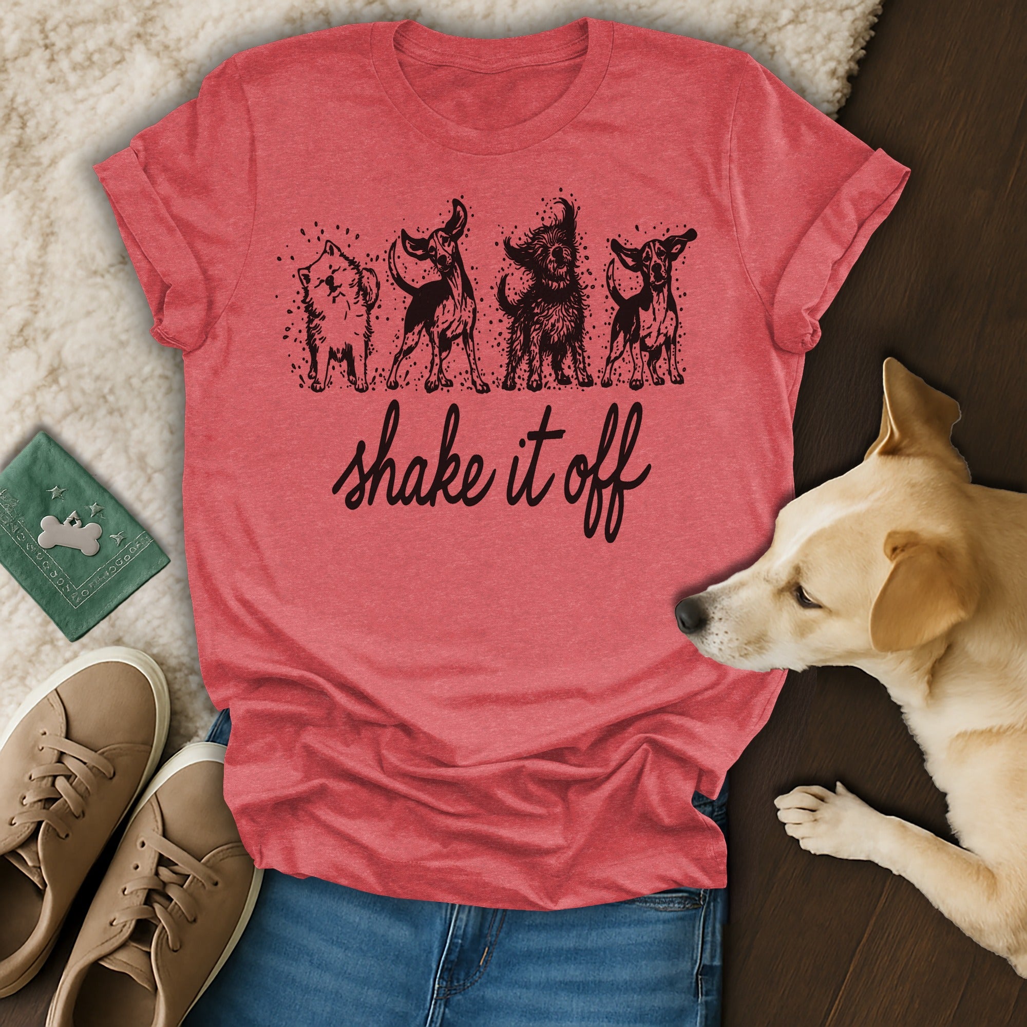 Shake It Off Dancing Dogs Graphic T-Shirt Apparel