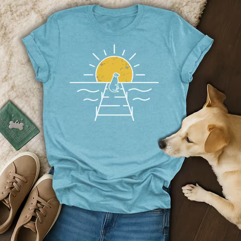 Happy Dog Sunset T-Shirt ☀️🐕
