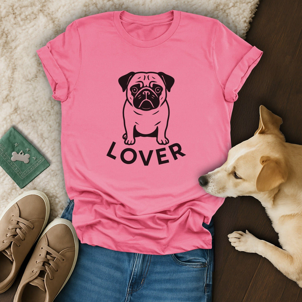 Cute Pink Pug Lover T-Shirt Perfect for Dog Enthusiasts