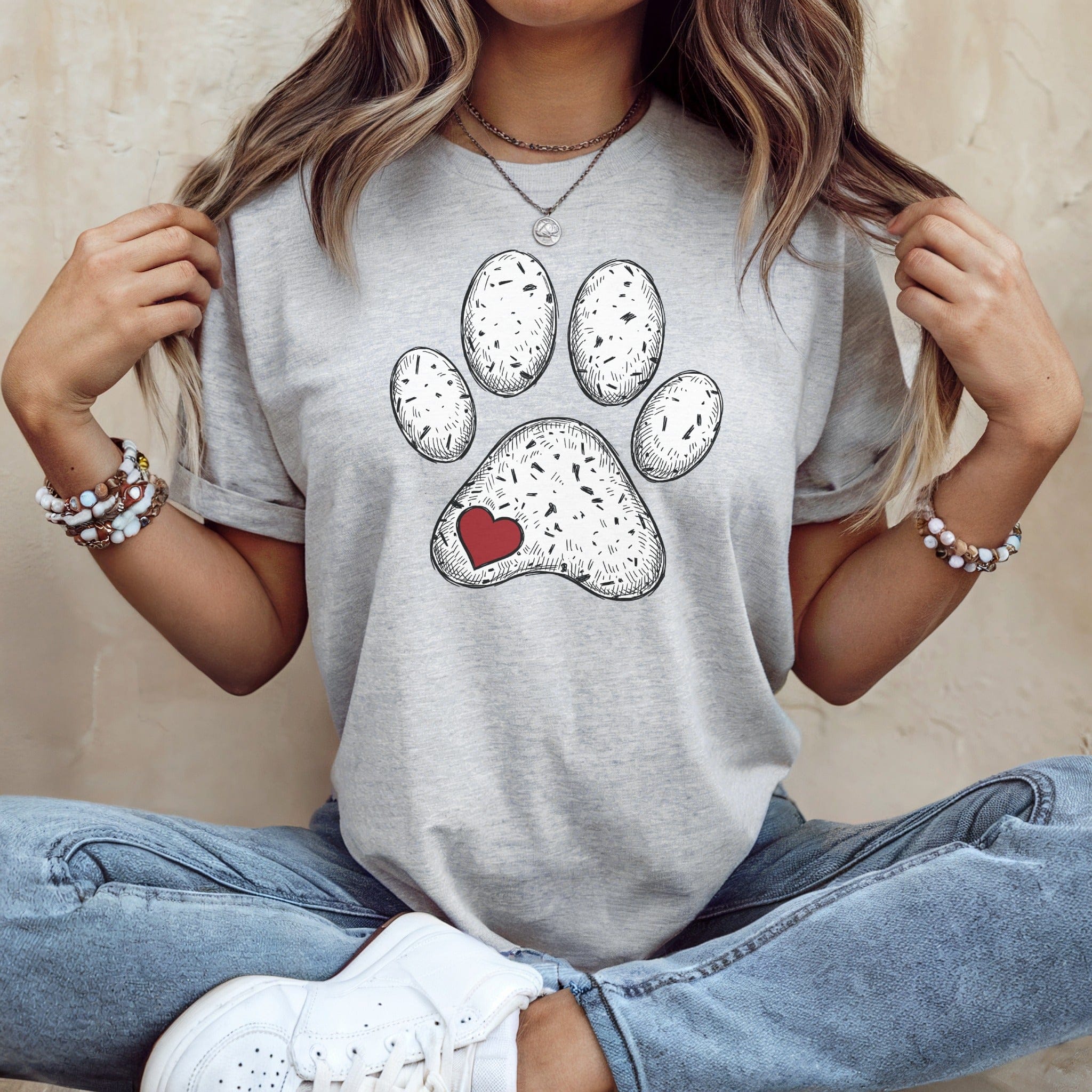 Grey Paw Print Heart Design Cute Pet Love product type
paw print shirt, heart design tee, animal love top, pet owner apparel, dog mom shirt, cat lover tee, graphic paw tee, grey casual shirt, red heart graphic, animal rescue gift, pet adoption wear, cute animal tee, paw print graphic, love my pet shirt, fur baby apparel, animal paw print, heart paw design, casual pet shirt, unique paw tee, pet themed top