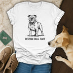 Resting Bull Face Bulldog Graphic Printed Shirt