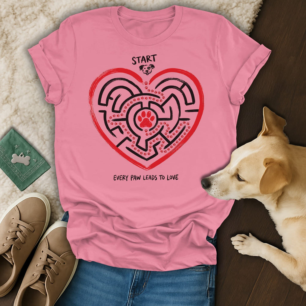 Pink t-shirt with "Start" and