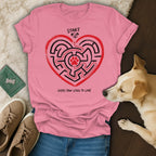 Pink t-shirt with "Start" and