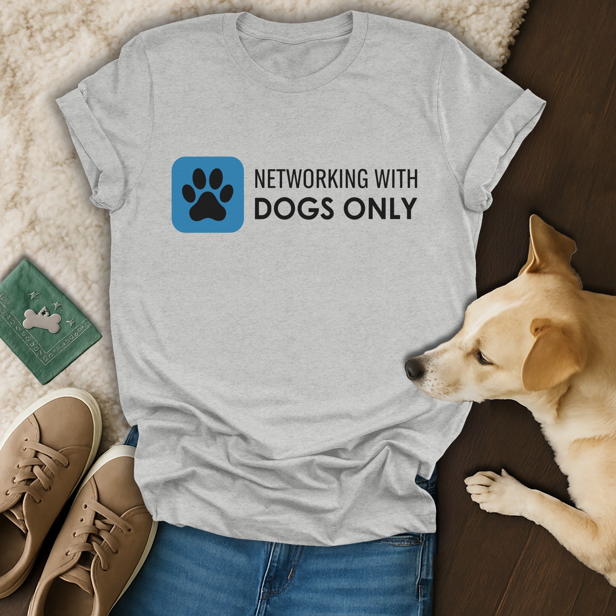 Networking With Dogs Only Paw Print T-shirt