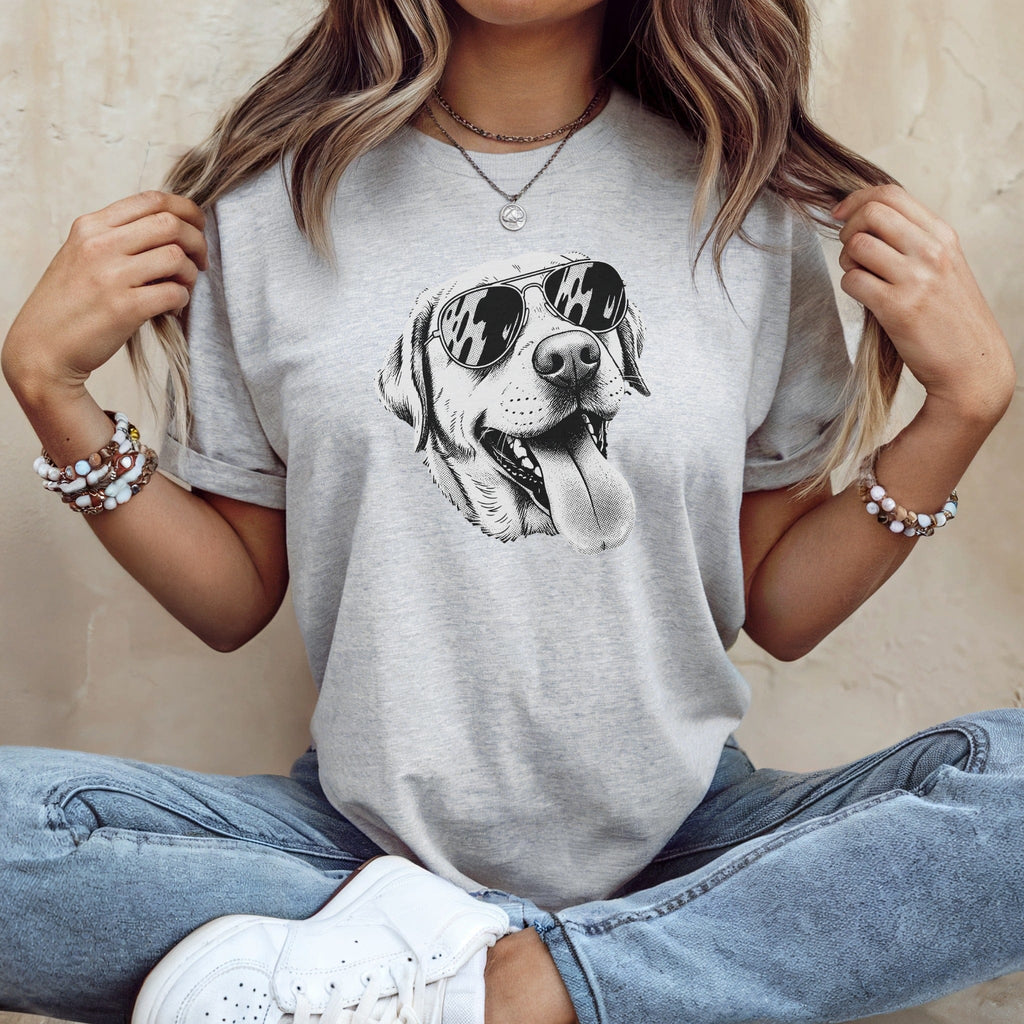 Stylish Dog With Sunglasses Graphic T-Shirt