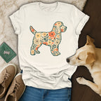 Floral Dog Silhouette Graphic Printed T-Shirt Product