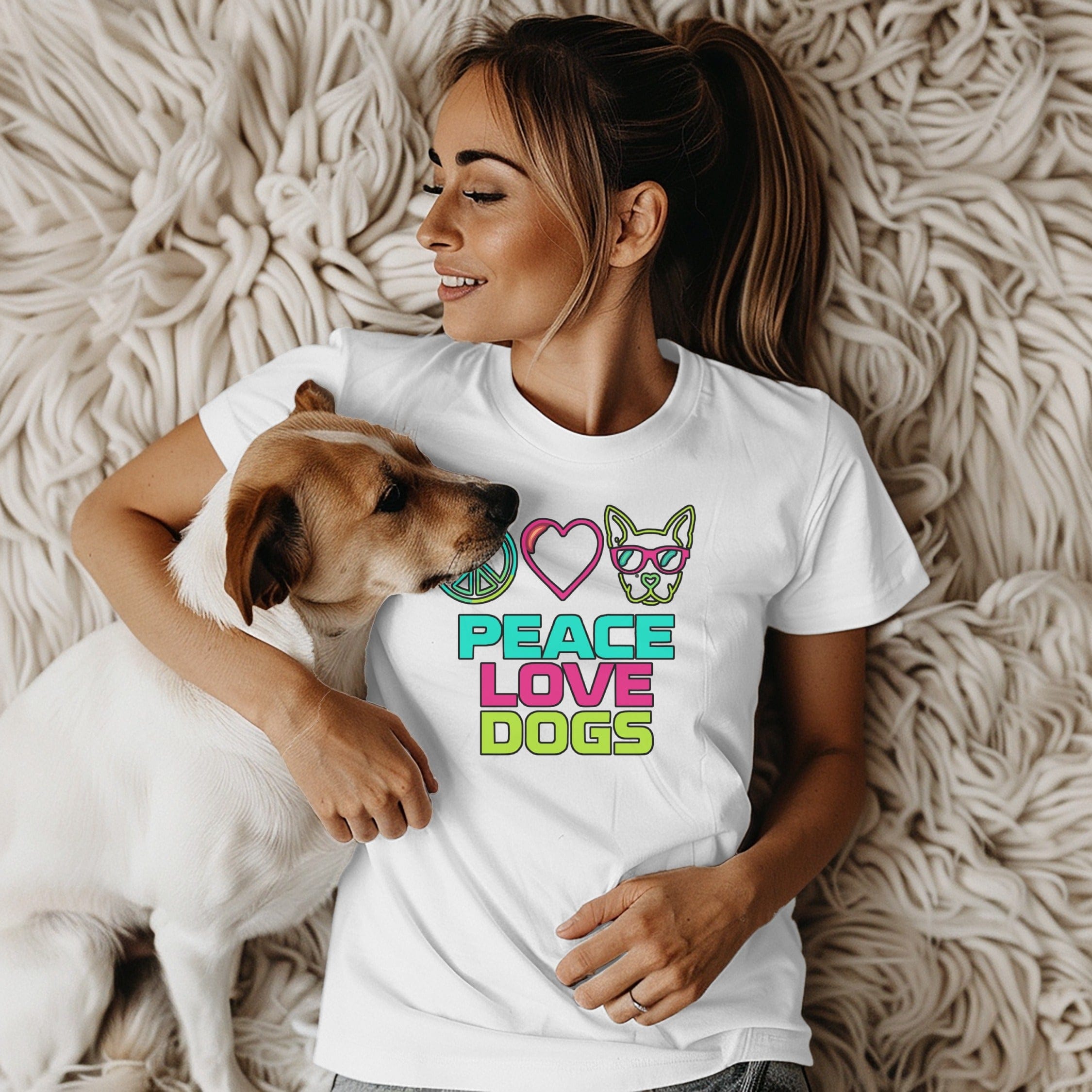 Peace Love Dogs Graphic T-Shirt for Dog Lovers