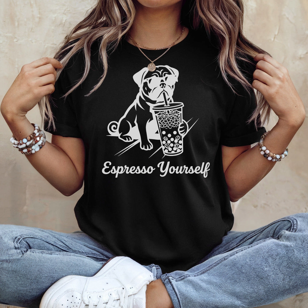Pug Dog Espresso Yourself Coffee Boba Drink Funny product type
Pug
Bulldog
Dog
Espresso
Coffee
Boba
Drink
Funny
Humor
Animal
Pet
Quote
Slogan
Graphic
Apparel
Unique
Design
Trendy
Cool
Cafe