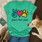 Green Peace Love Paws Symbol Design Graphic product type