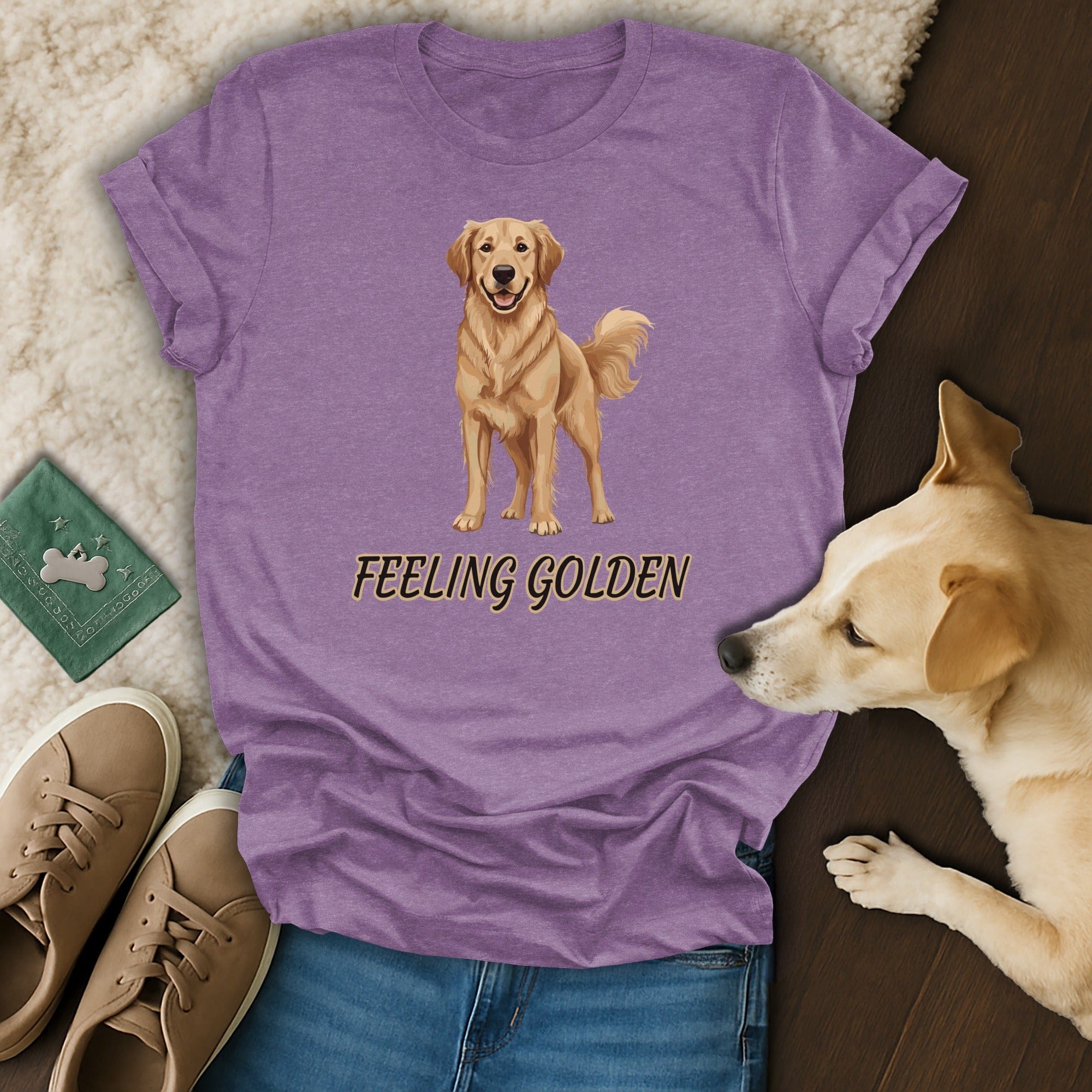 Feeling Golden Dog Graphic T-Shirt for Dog Lovers