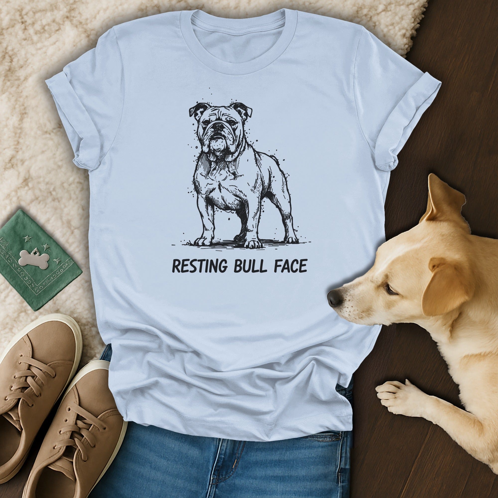 Resting Bull Face Dog Lover T-Shirt Product