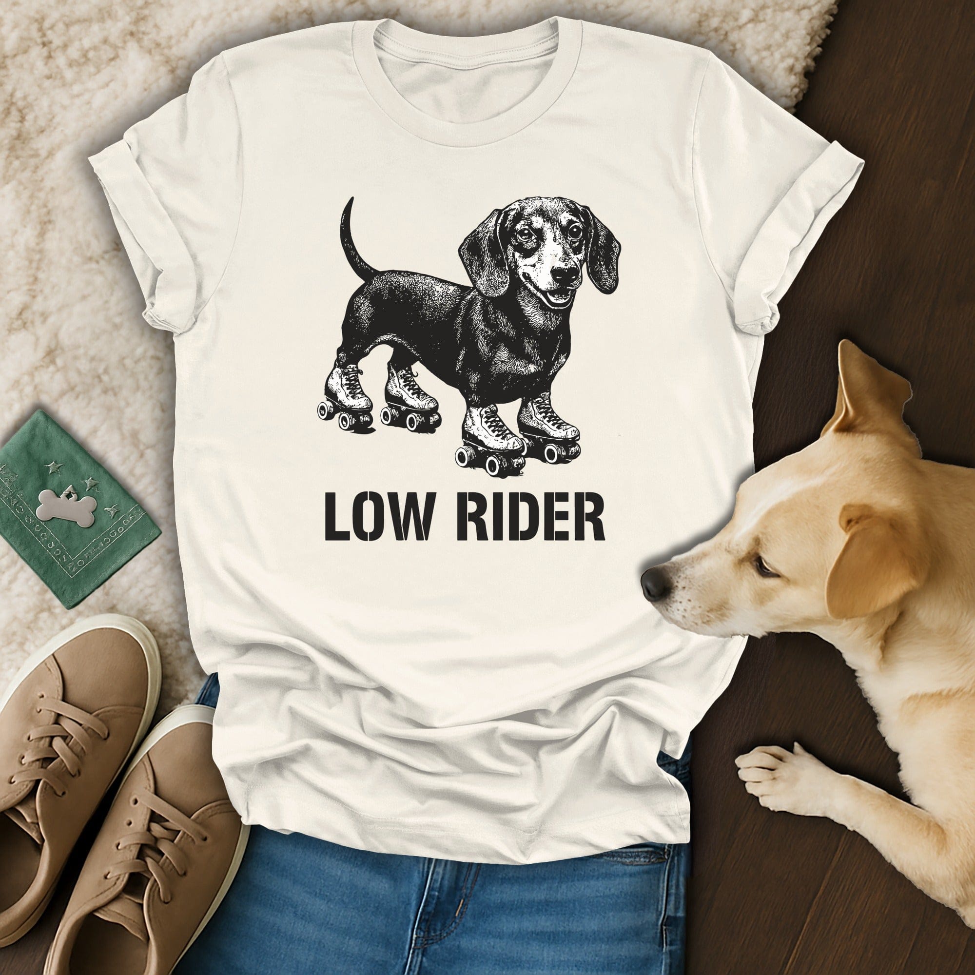 Low Rider Dachshund on Roller Skates T-shirt