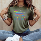 Locked In Colorful Striped Dog Women's T-shirt