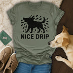 Nice Drip Dog Silhouette T-Shirt for Pet Lovers