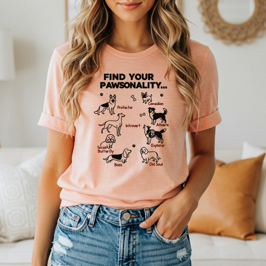 Find Your Pawsonality Graphic Dog Lover T-Shirt