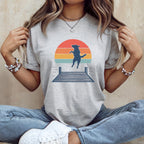 Cute Retro Dog Jumping on Dock Graphic T-Shirt