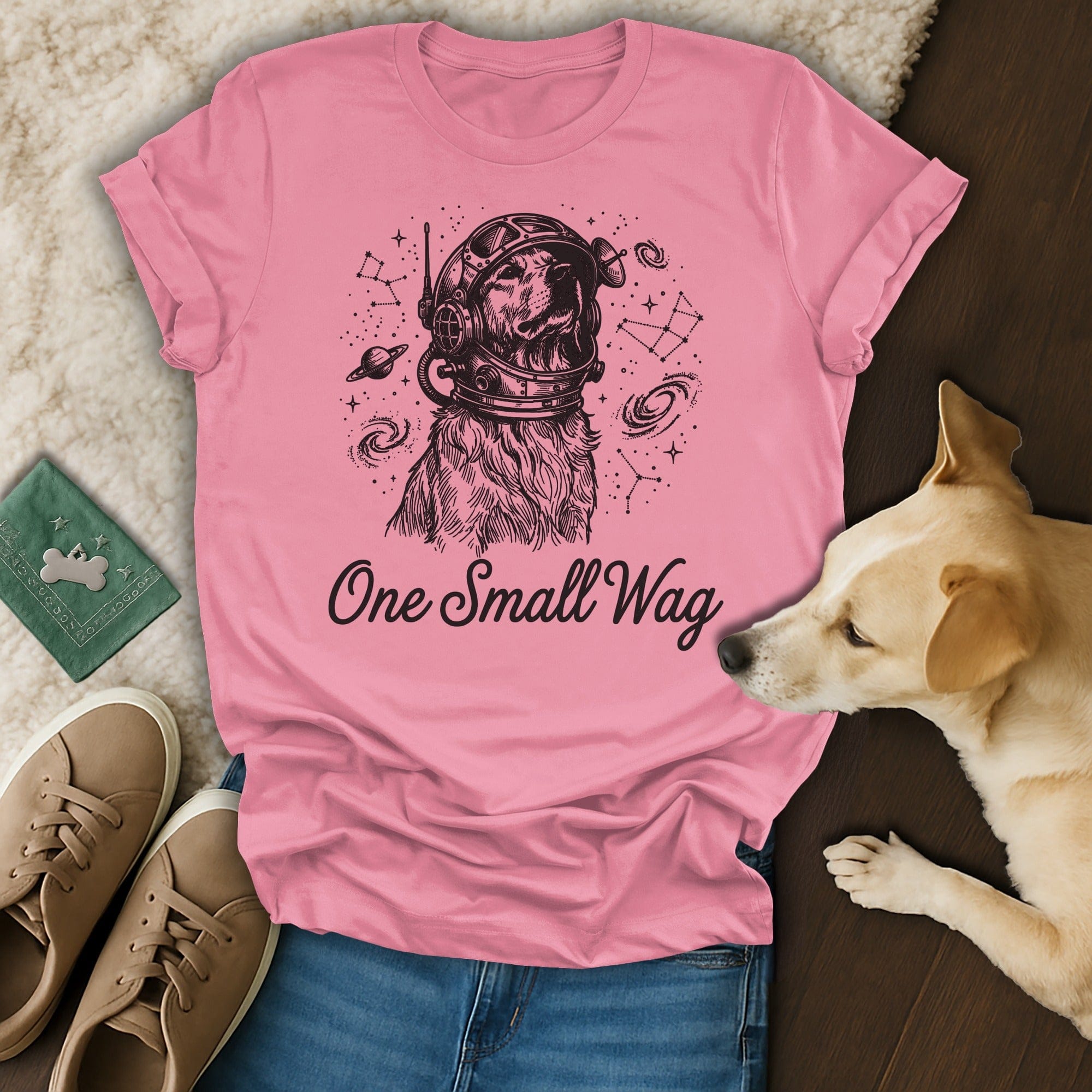 Astronaut Dog Space Stars One Small Wag T-Shirt product type