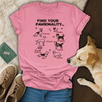 Find Your Paws-onality Pink Shirt Typography Design