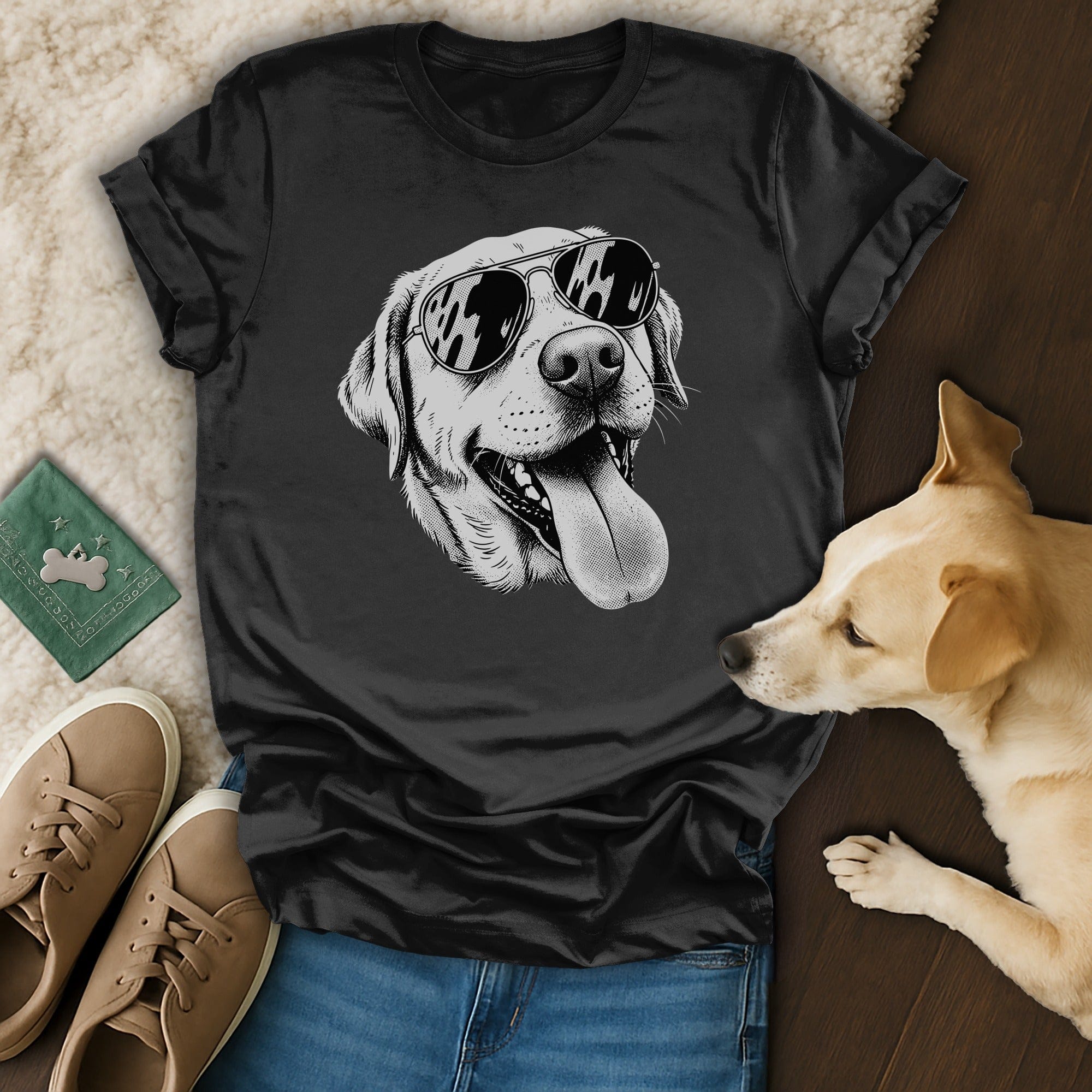 Cool Labrador with Sunglasses Graphic Tee Shirt