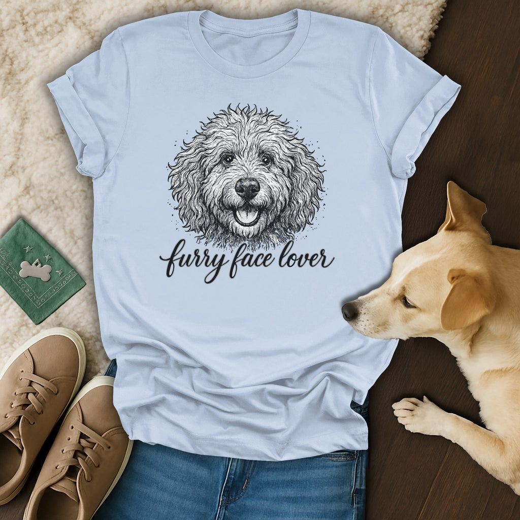 Furry Face Lover Dog Illustration Graphic T-Shirt
