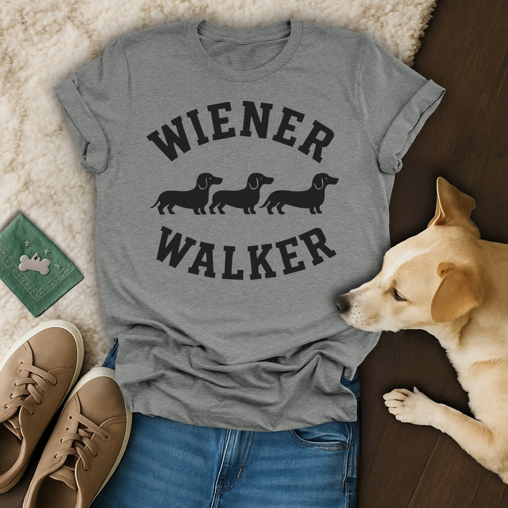 Wiener Walker Funny Graphic Tee for Dog Lovers