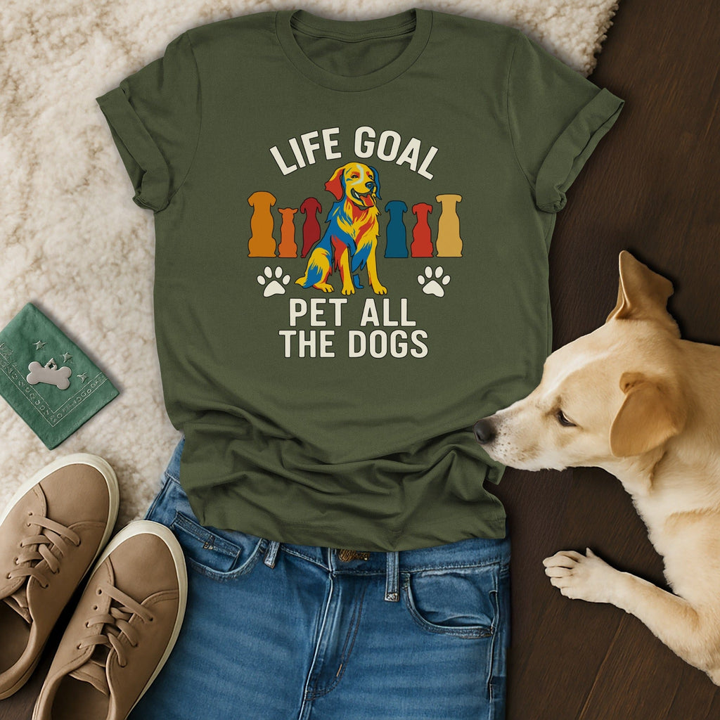 Life Goal Pet All The Dogs Shirt for Dog Lovers
