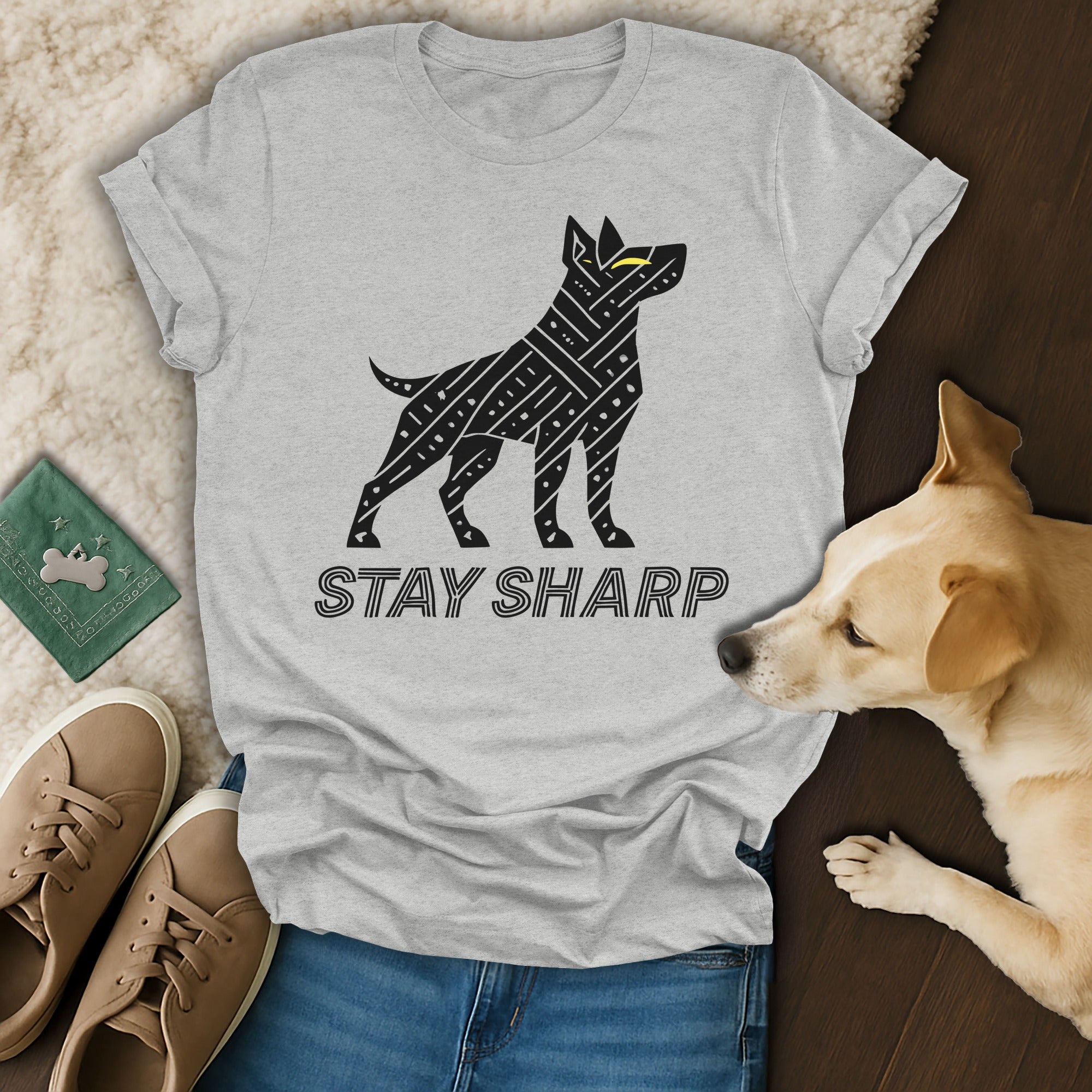Stay Sharp Shirt with Dog Graphic for Pet Lovers