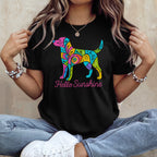 Colorful Dog Design Hello Sunshine Graphic T-shirt