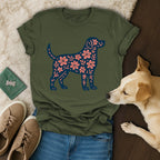 Floral Puppy Graphic T-Shirt Perfect for Dog Lovers