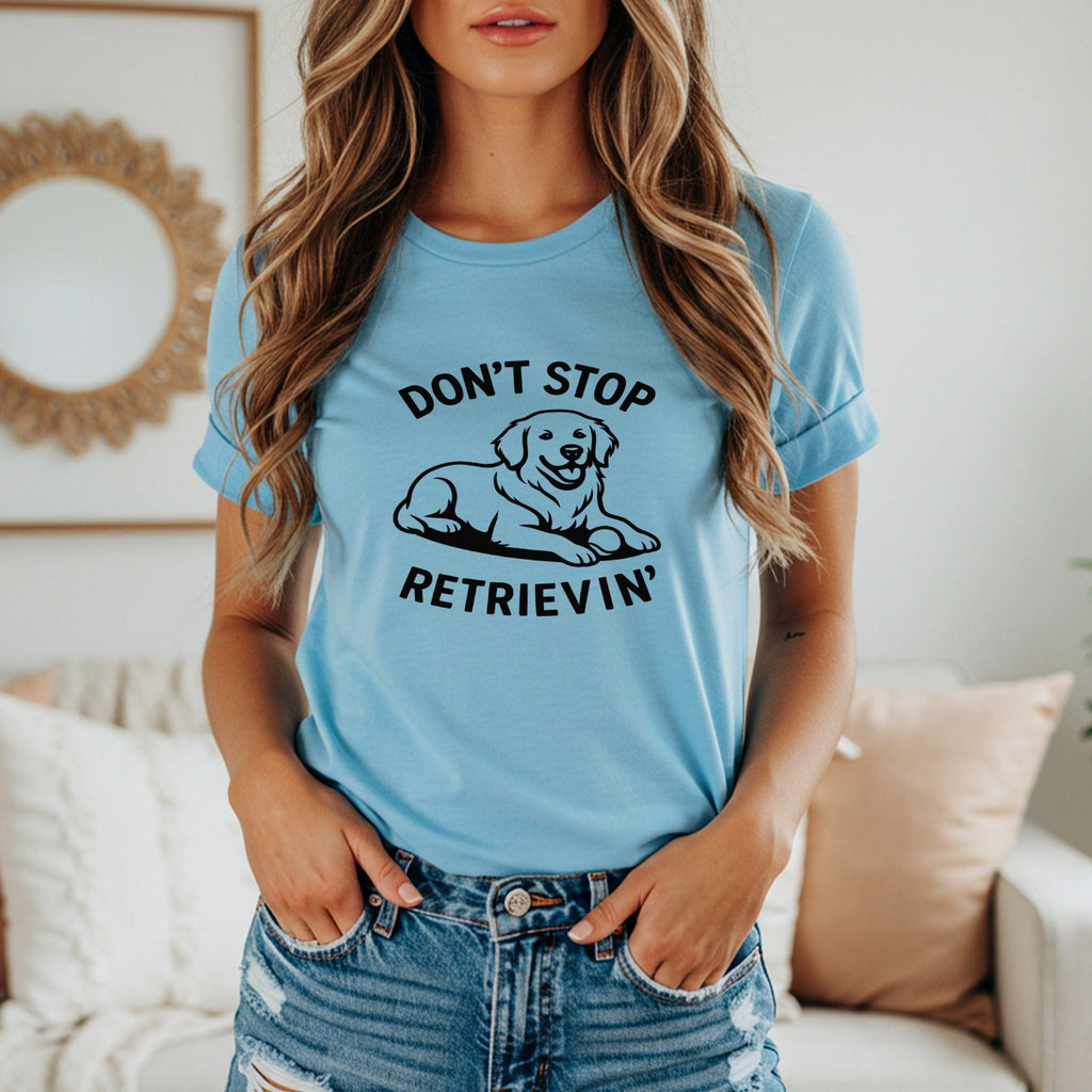 Don't Stop Retrievin' Graphic Blue T-Shirt