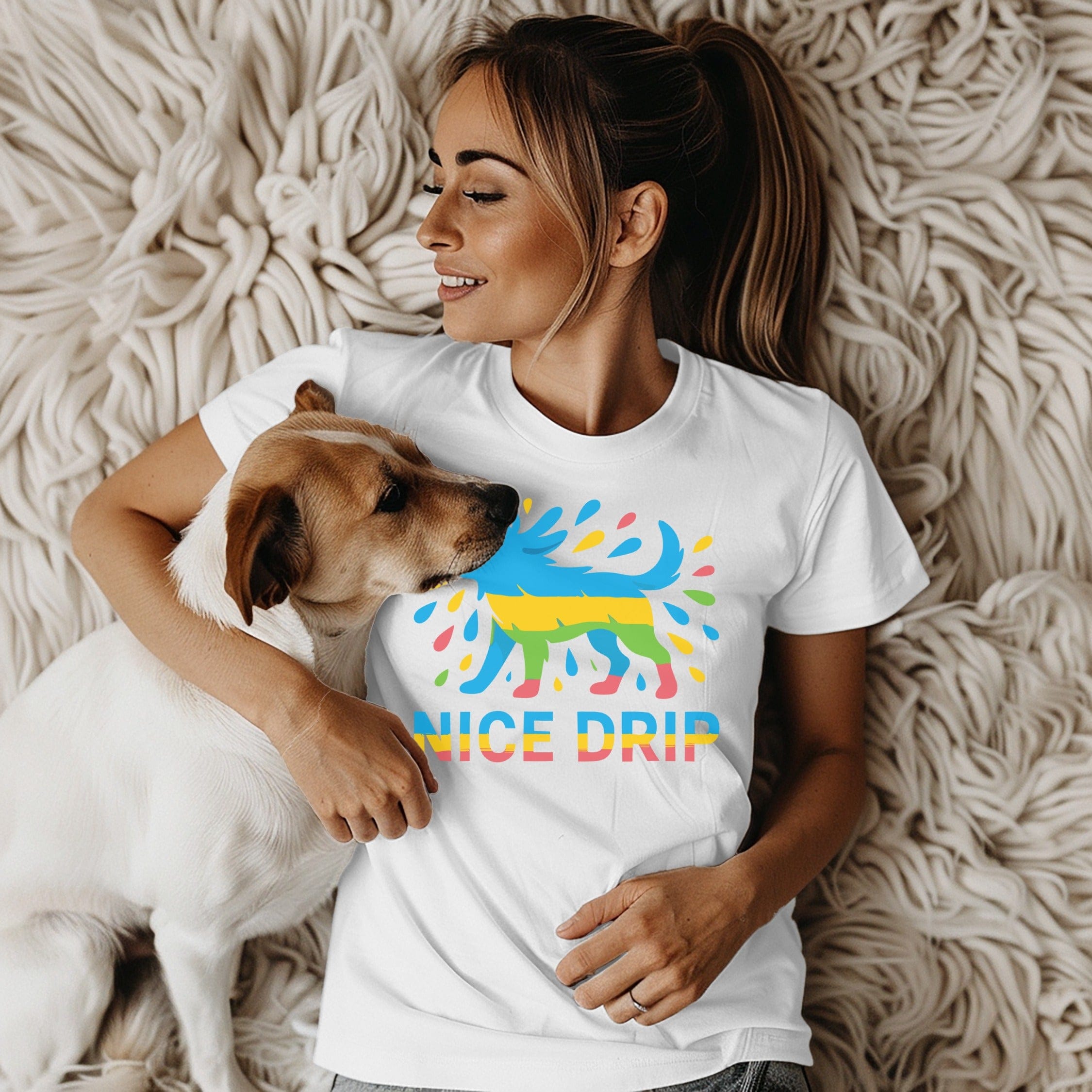 Nice Drip Dog Design T-Shirt for Pet Lovers