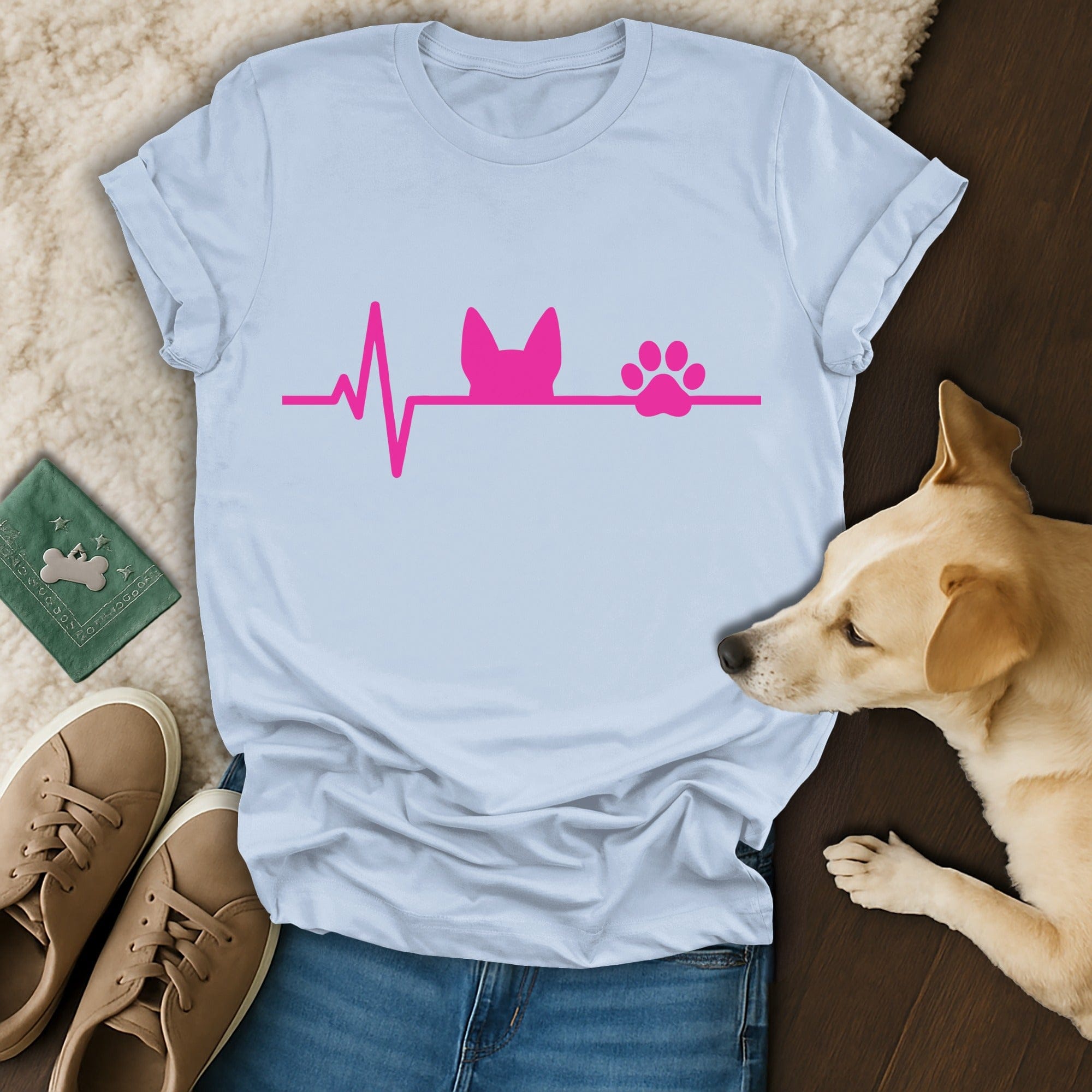 Pink Dog Heartbeat T-Shirt 🩷