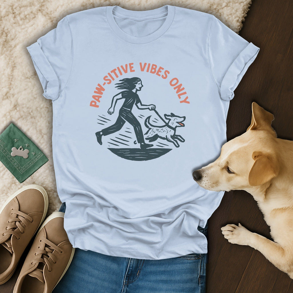 Paw-sitive Vibes Only Running with Dog Shirt